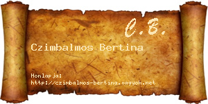 Czimbalmos Bertina névjegykártya